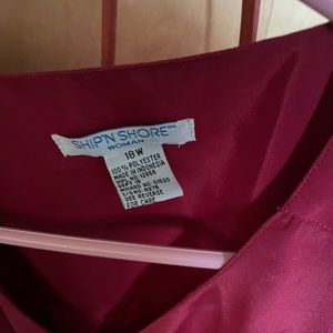 Red silky dress shirt 18W